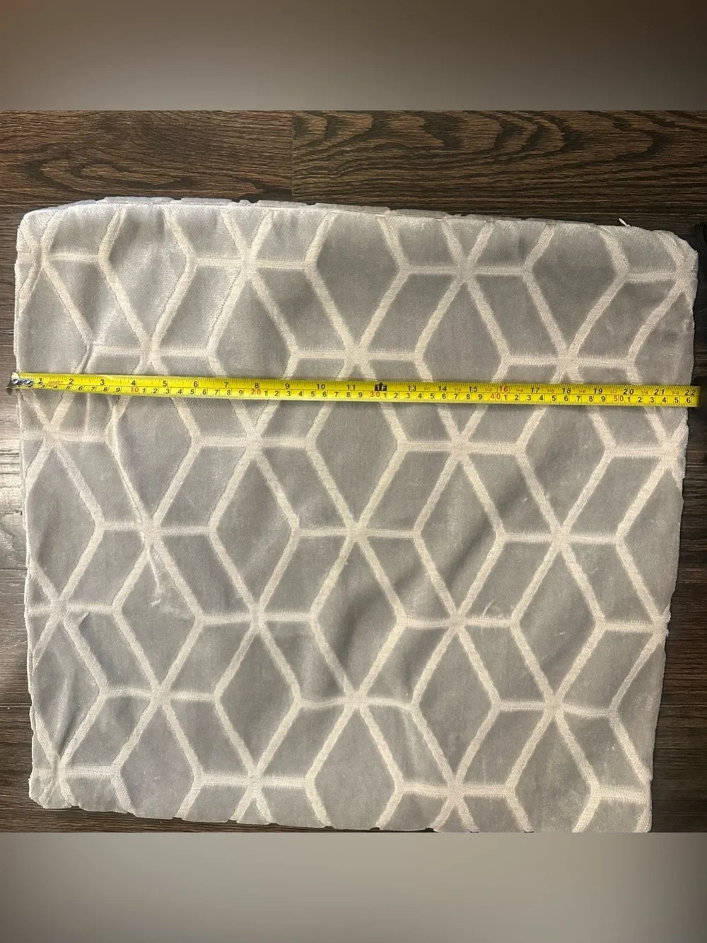Geometric Gray Velvet 22 inch Pillow Covers- Set of 2